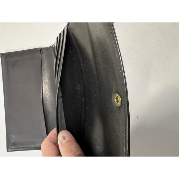 VTG Coach Wallet Black Leather Long Slim Card Organizer Checkbook Insert - Picture 9 of 16